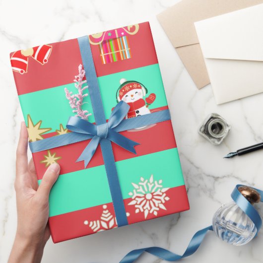 クリスマスミックスパターン ラッピングペーパー (ギフト)