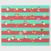 クリスマスミックスパターン ラッピングペーパー (フラット)