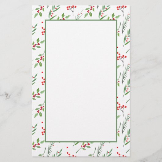 クリスマスミックスボタニカルパターン文具 便箋 (正面)