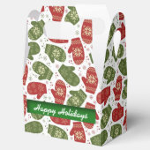 クリスマスミッテンスのパターンの好意ボックス フェイバーボックス (オープン)