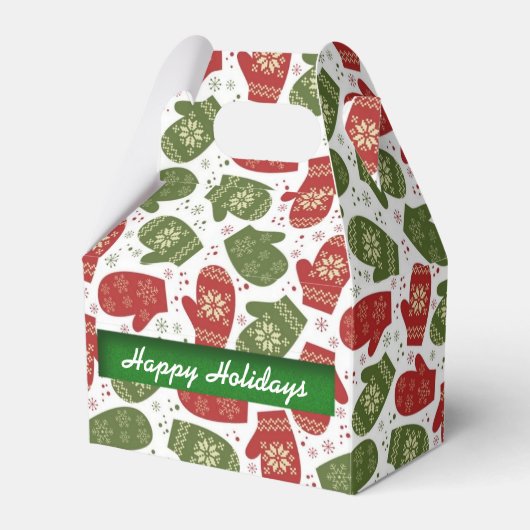 クリスマスミッテンスのパターンの好意ボックス フェイバーボックス (正面サイド)