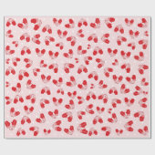 クリスマスミッテンスレッドピンクシンプル色のパターンのラップ ラッピングペーパー (フラット)