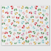 クリスマスミッテンス赤い緑の青いピンクのパターン ラッピングペーパー (フラット)