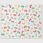 クリスマスミッテンス赤グリーン金ゴールドグリッターパターン ラッピングペーパー (フラット)