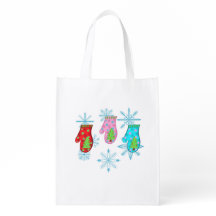 クリスマスミッテンス_ホワイトフラットホリデーカード