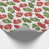 クリスマスミッテンズパターンホリデーラッピング紙 ラッピングペーパー (角)