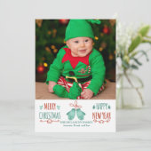 クリスマスミッテンズホリデーフォトカード シーズンカード (スタンド正面)