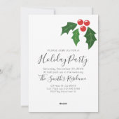 クリスマスミッテンホリデーパーティー招待状 シーズンカード (裏面)