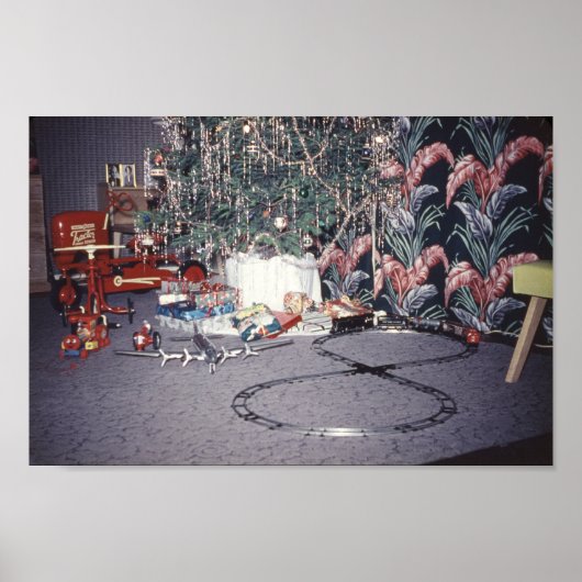 クリスマスミッドセンチュリーツリー&ヴィンテージ玩具 ポスター (正面)