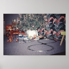 クリスマスミッドセンチュリーツリー&ヴィンテージ玩具 ポスター
