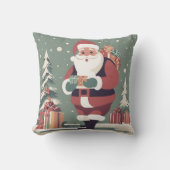 クリスマスミッドセンチュリーモダンサンタ クッション (正面)