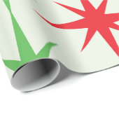 クリスマスミッドセンチュリーレッドグリーン原子スターバスト ラッピングペーパー (ロールコーナー)