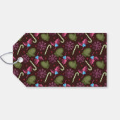 クリスマスミトン、雪、ペパーミントスティック ギフトタグ (裏面横)