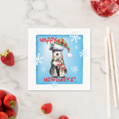 クリスマスミニシュナウザー スタンダードカクテルナプキン (インサイチュ)