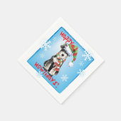 クリスマスミニシュナウザー スタンダードカクテルナプキン (角)