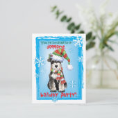 クリスマスミニチュアシュナウザー招待状 シーズンカード (スタンド正面)