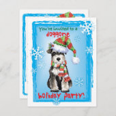 クリスマスミニチュアシュナウザー招待状 シーズンカード (正面/裏面)