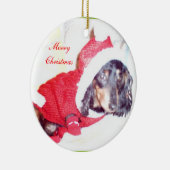 クリスマスミニチュアダシュカンドオーナメント-小妖精や小人 セラミックオーナメント (右)