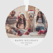 クリスマスミニマルの写真 |ファミリモダンポートレート オーナメント (裏面)