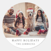 クリスマスミニマルの写真 |ファミリモダンポートレート ラウンドシール (正面)