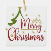 クリスマスミニマルの木 セラミックオーナメント (正面)