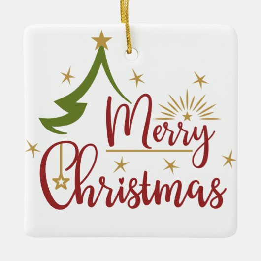 クリスマスミニマルの木 セラミックオーナメント (正面)