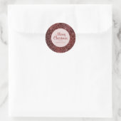 クリスマスミニマルの雪とスターズマルーン ラウンドシール (バッグ)