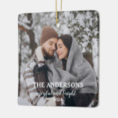 クリスマスミニマルカップルの写真 セラミックオーナメント (左)