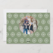 クリスマスミニマルグリーンかわいいスクリプト2フォトウィンター シーズンカード (裏面)