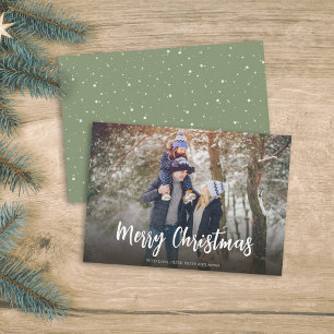 クリスマスミニマルグリーンドットシンプルフェスティバル1写真 シーズンカード