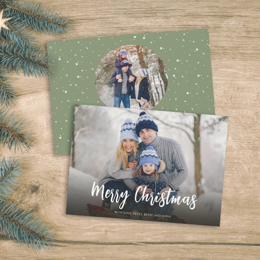 クリスマスミニマルグリーンドットシンプルフェスティバル2写真 シーズンカード