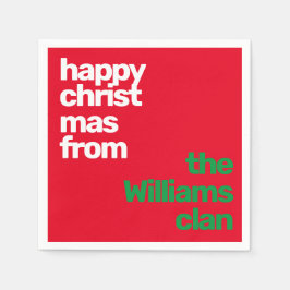 クリスマスミニマルシンプルパーティーモダン紙赤 スタンダードカクテルナプキン