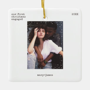 クリスマスミニマルタイプライター写真 セラミックオーナメント