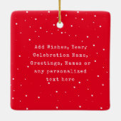 クリスマスミニマルタイプライター |パーソナライズされた文字 セラミックオーナメント (裏面)