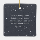 クリスマスミニマルタイプライター |パーソナライズされた文字 セラミックオーナメント (裏面)