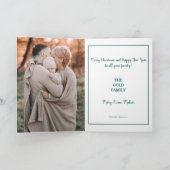 クリスマスミニマルツリーのスター写真メリークリスマス シーズンカード (内部)