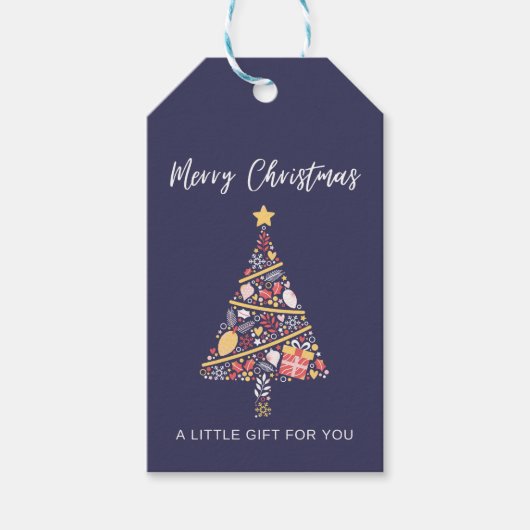 クリスマスミニマルプレゼントラベル ギフトタグ (正面)