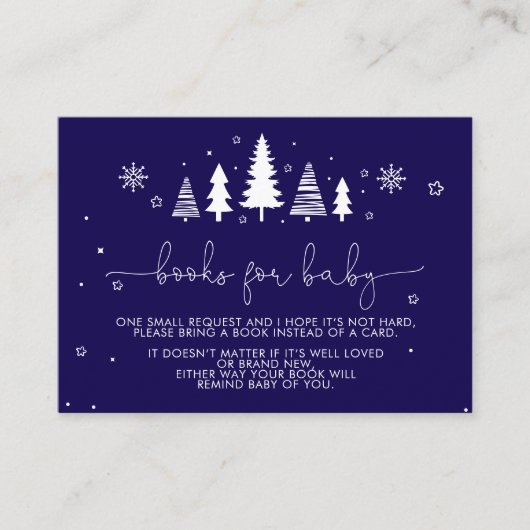 クリスマスミニマル赤ちゃんシャワーベビー用ブック エンクロージャーカード (正面)