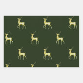 クリスマスミニマル金ゴールドトナカイ ラッピングペーパーシート (正面2)