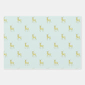 クリスマスミニマル金ゴールドトナカイ ラッピングペーパーシート (正面2)