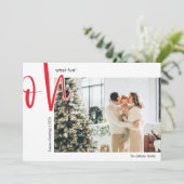 クリスマスミニマル |ああ、何のおもしろい |家族の写真 シーズンカード (スタンド正面)