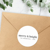 クリスマスミニマル |とメリー明るいシンプル ラウンドシール