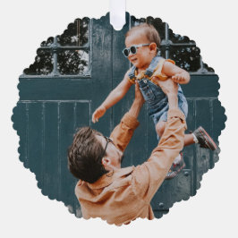 クリスマスミニマル |と明メリーるい写真オリーブ オーナメントカード