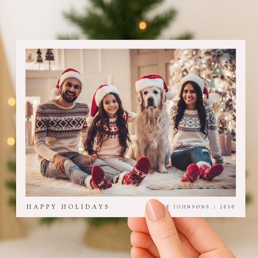 クリスマスミニマル |ファミリモダンポートレートグリーン シーズンカード