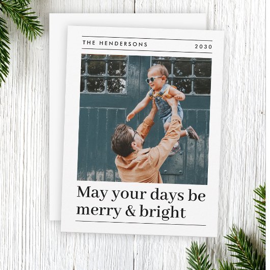 クリスマスミニマル |写真モダンと明メリーるい シーズンカード