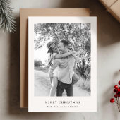 クリスマスミニマル |白シンプル黒の写真 シーズンカード