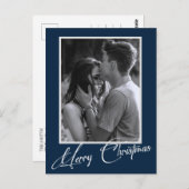 クリスマスミニマル |白シンプル黒の写真 ポストカード (正面/裏面)