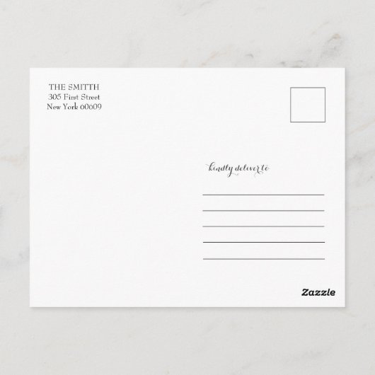 クリスマスミニマル |白シンプル黒の写真 ポストカード (裏面)