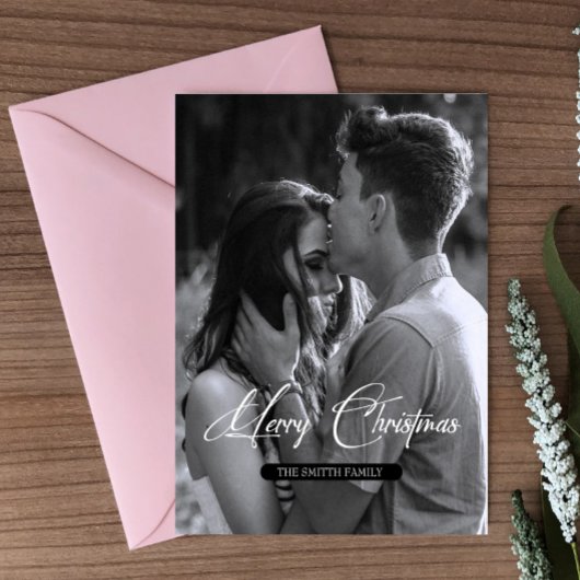 クリスマスミニマル |白シンプル黒の写真 ポストカード