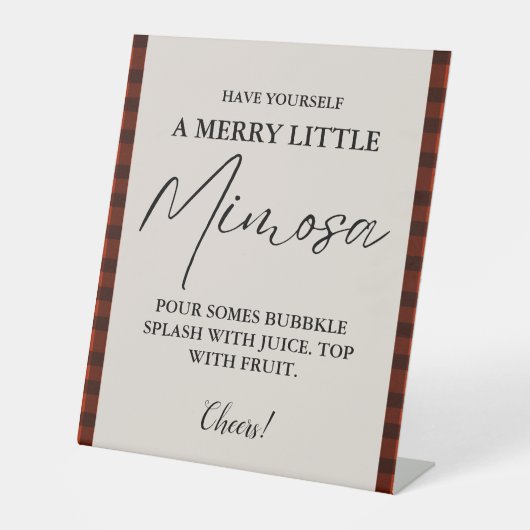 クリスマスミモサバーサインブライダルシャワーブランチ 台座サイン (正面)